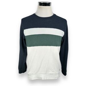 Marine Layer Fleece Crewneck Sweatshirt Men’s Medium Colorblock Blue Green White